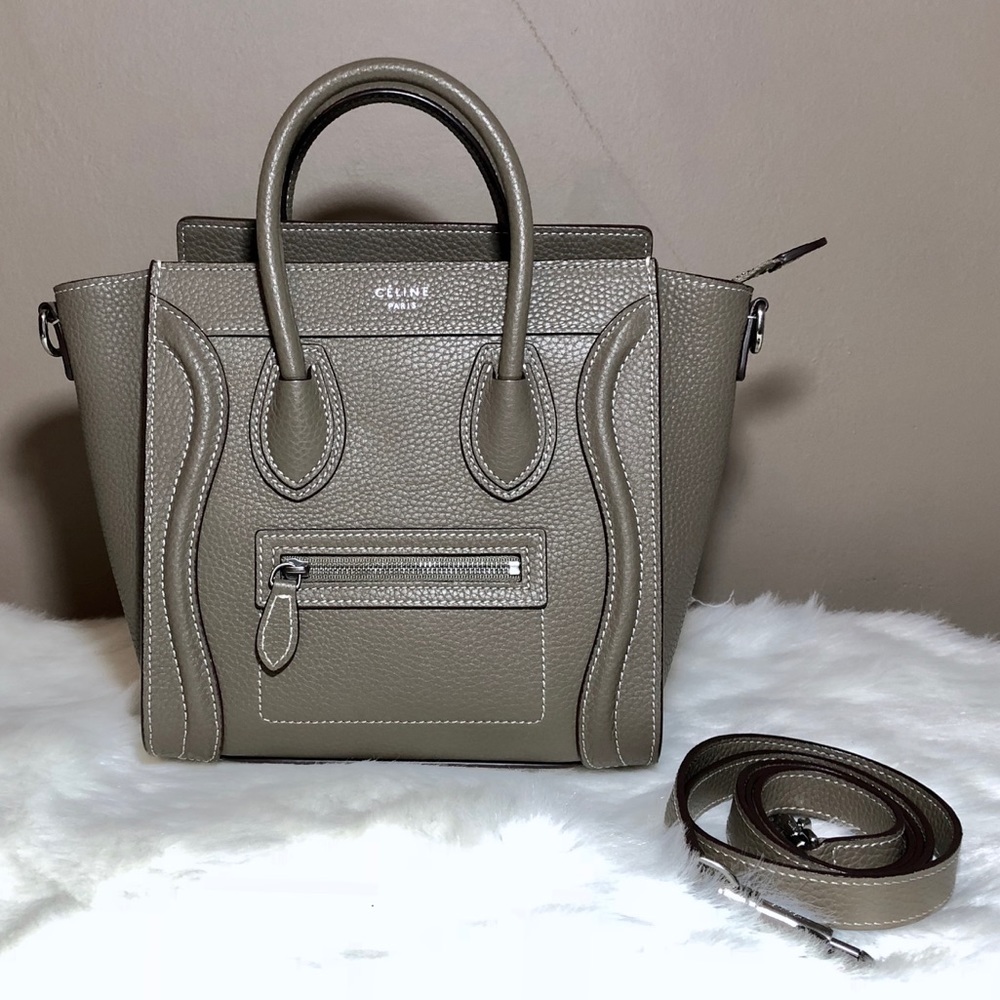 CÈLINE Nano Luggage  Souris Tote - Taupe/Gray